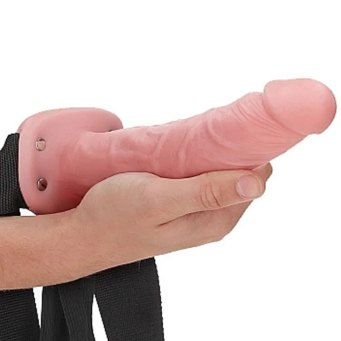 Realrock 8 Inch Hollow Dildo Strapon Harness Vanilla Shots Female Sex Toys