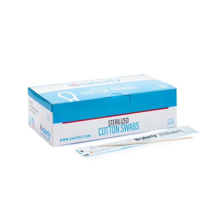 Saferly Sterilized Cotton Swabs Box of 100 Saferly Anal