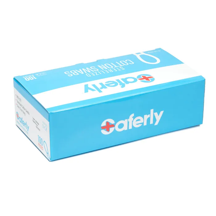 Saferly Sterilized Cotton Swabs Box of 100 Saferly Anal