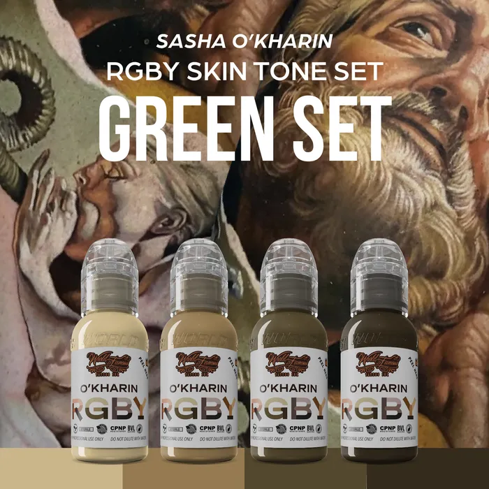 Sasha OKharin RGBY Skin Tone Green Mini Set of 4 Colors World Famous 1oz World Famous Female Sex Toys