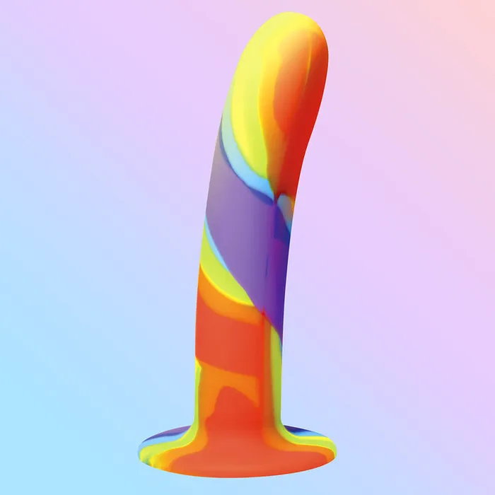 Simply Sweet 7 Rainbow Silicone Dildo Curve Toys Dildos