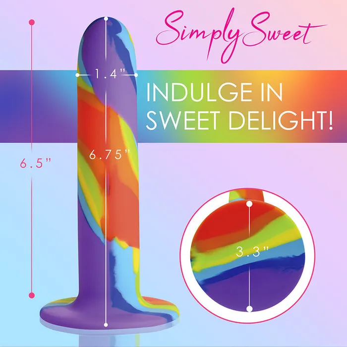 Simply Sweet 7 Rainbow Silicone Dildo Curve Toys Dildos