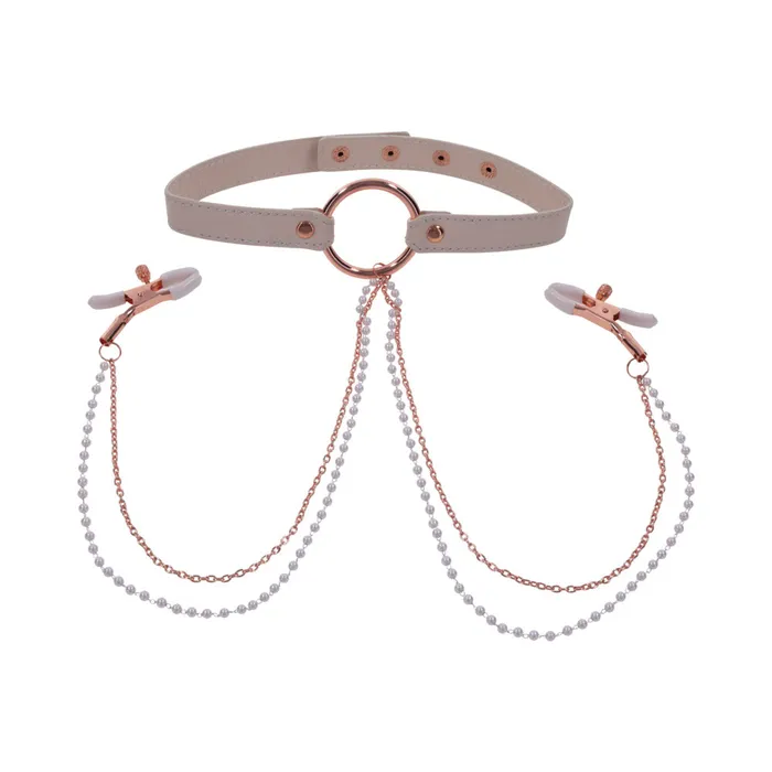 Sportsheets Vibrators Peaches n Cream Collar and Nipple Clamps