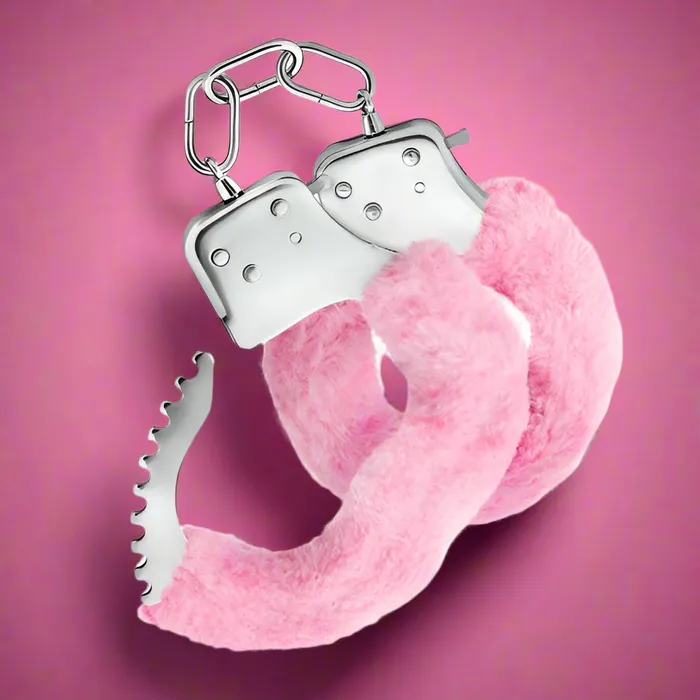 Temptasia Furry Cuffs Handcuffs Various Colors Blush Couples