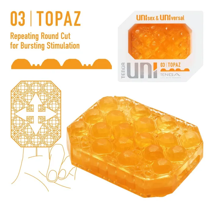 Tenga Uni Topaz Textured Finger Sleeve for Stroking and Clit Massage Tenga Male Sex Toys