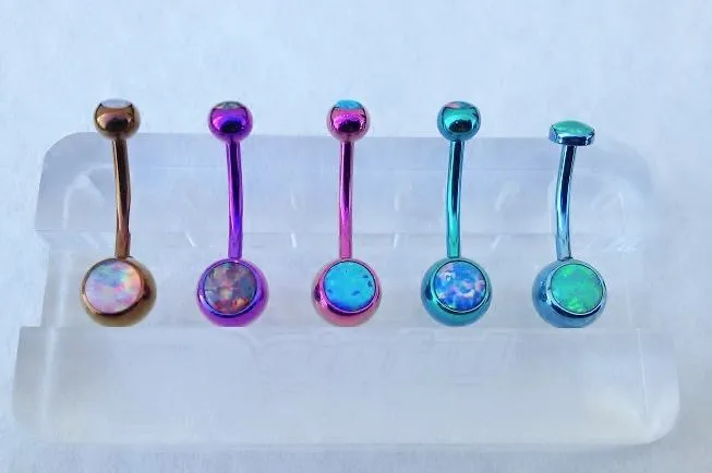Tilum 14g 12 Internal Double Opal Titanium Belly Button Ring Tilum Male Sex Toys Tilum 14g 12 Internal Double Opal Titanium Belly Button Ring Tilum Male Sex Toys