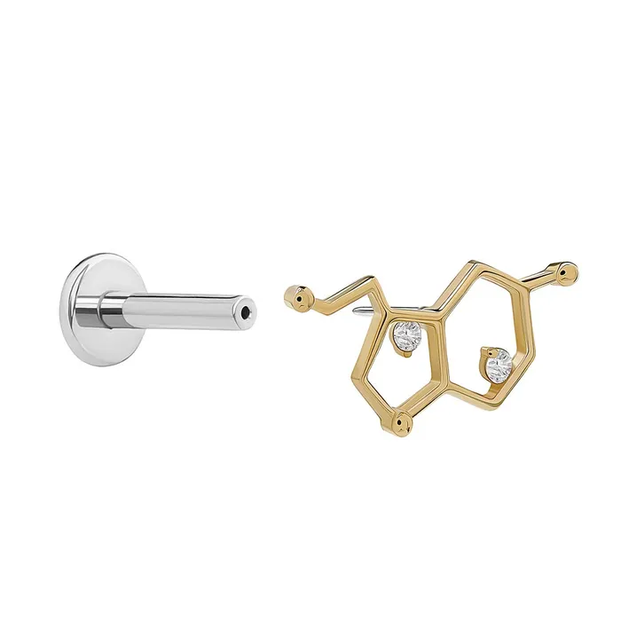 Tilum 14kt Yellow Gold Serotonin Molecule Threadless Top Price Per 1 Tilum Vibrators