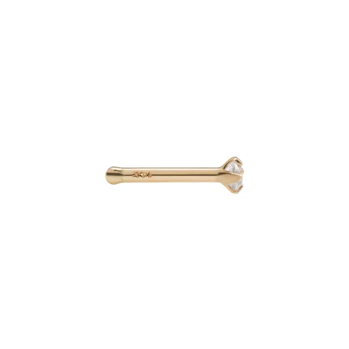 Tilum Anal Tilum 14kt Yellow Gold 18g 2mm ProngSet Nose Bone Price Per 1