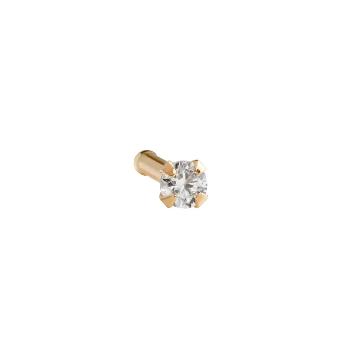Tilum Anal Tilum 14kt Yellow Gold 18g 2mm ProngSet Nose Bone Price Per 1