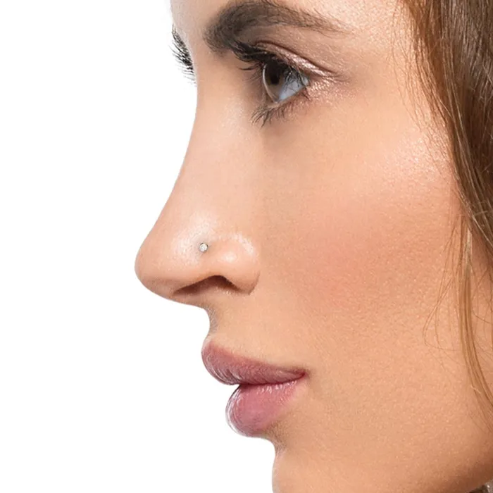 Tilum Anal Tilum 14kt Yellow Gold 18g 2mm ProngSet Nose Bone Price Per 1