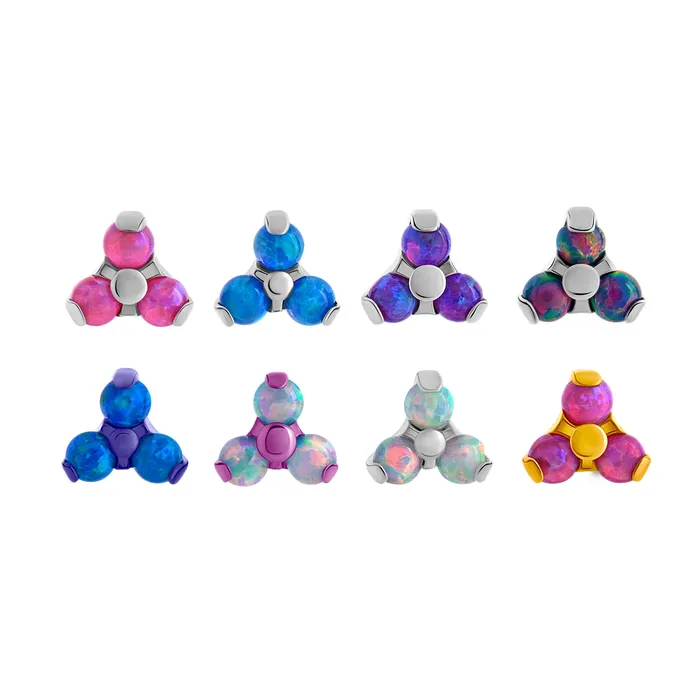 Tilum Male Sex Toys Tilum 14g12g Internally Threaded Titanium Opal Trinity Top Small Price Per 1