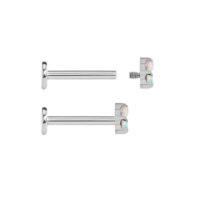 Tilum Male Sex Toys Tilum 14g12g Internally Threaded Titanium Opal Trinity Top Small Price Per 1