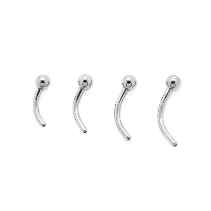Tilum Male Sex Toys Tilum 18g Titanium Threadless Bent Barbell with 25mm Fixed Ball Price Per 1