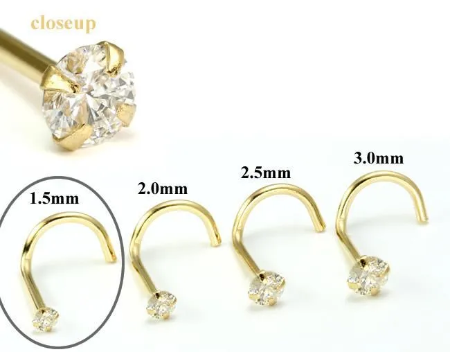 Tilum Tilum 20g 15mm Real SI Diamond Yellow Gold Nose Screw Right Bend Dildos Tilum Tilum 20g 15mm Real SI Diamond Yellow Gold Nose Screw Right Bend Dildos