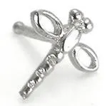 Tilum Tilum 20g 14kt White Gold DRAGONFLY Nose Bone Body Jewelry Anal
