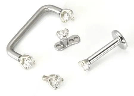 Tilum Vibrators Tilum 14g12g Internally Threaded White Gold Jewel Top Price Per 1