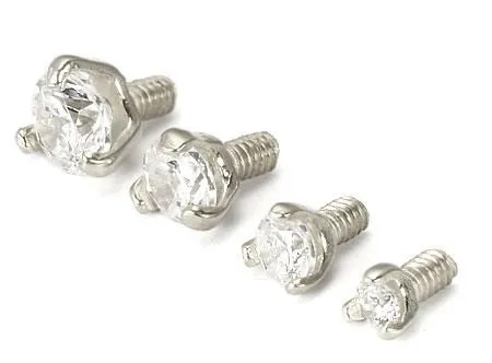 Tilum Vibrators Tilum 14g12g Internally Threaded White Gold Jewel Top Price Per 1