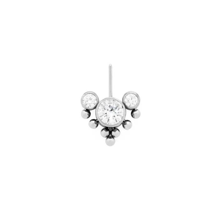 Tilum Vibrators Tilum Threadless Triple Jeweled Navi Titanium Top Price Per 1