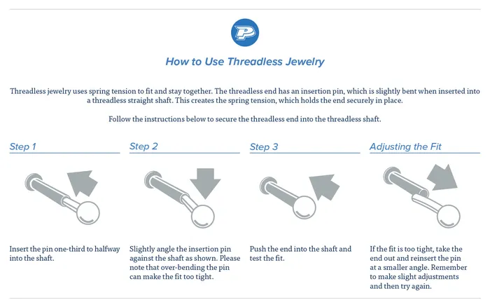 Tilum Vibrators Tilum Threadless Triple Jeweled Navi Titanium Top Price Per 1