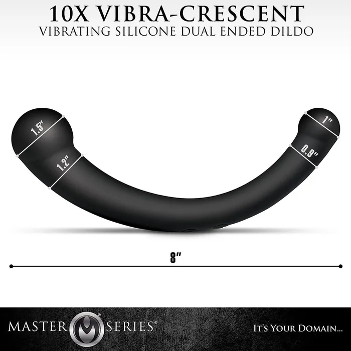Vibra Crescent Powerful Silicone Double Ended Vibrator XR Brands Female Sex Toys