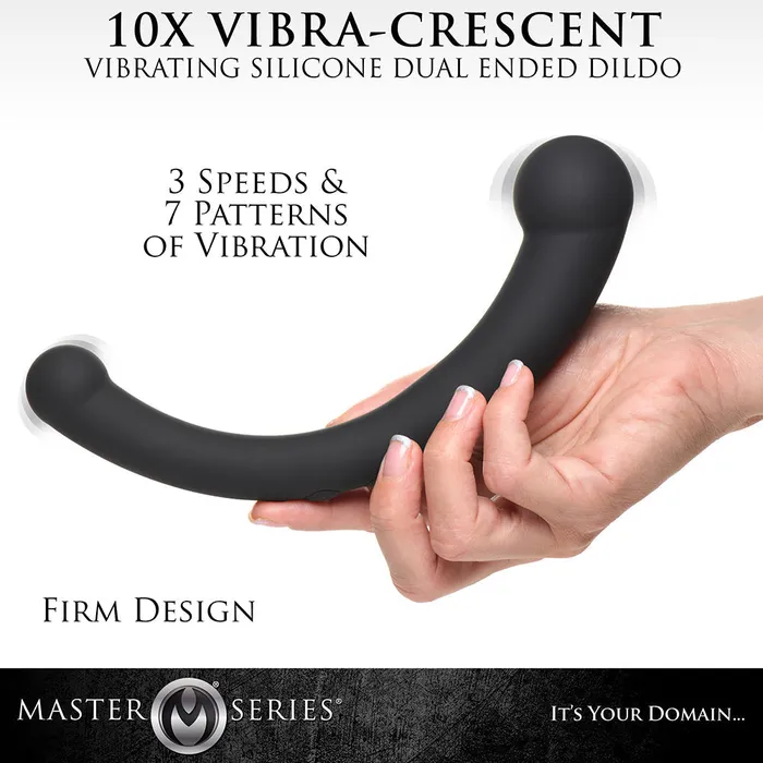 Vibra Crescent Powerful Silicone Double Ended Vibrator XR Brands Female Sex Toys