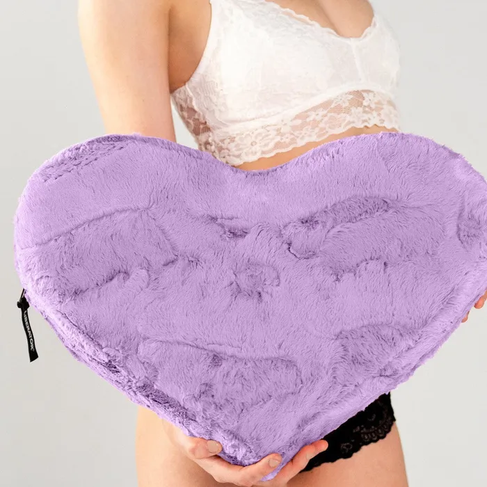 Vibrators Liberator Liberator Faux Fur Heart Wedge Sex Positioning Pillow Purple