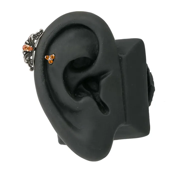 Vibrators Painful Pleasures Baroque Topaz Tear Drop Ear Charm