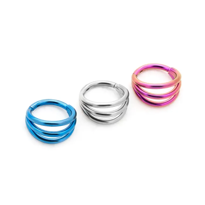 Vibrators Tilum 16g Faux Triple Hoop Titanium Clicker Price Per 1 Tilum