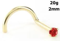 Vibrators Tilum Tilum 20g 14kt Yellow Gold 20mm Lt Siam Jewel Nose Screw