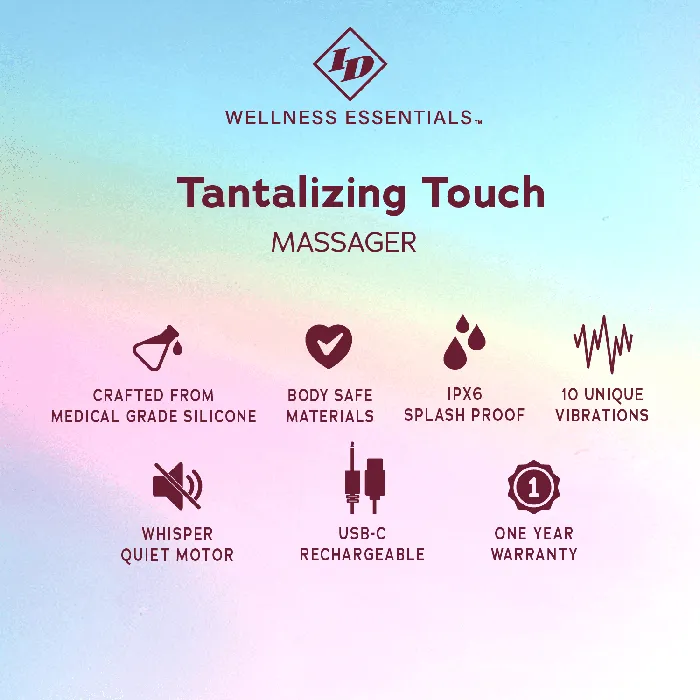 Vibrators Westridge Laboratories Inc ID Wellness Essentials Tantalizing Touch Massager Blue