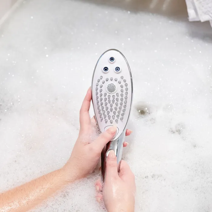 Womanizer Male Sex Toys Womanizer Wave Water Pulsing Shower Masturbator Chrome