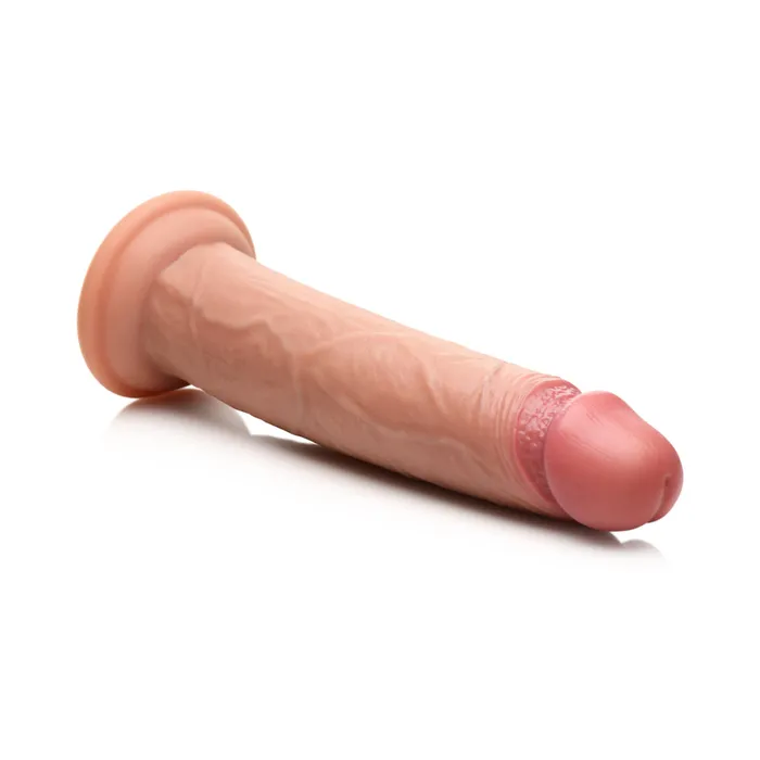 XR Brands Dildos Jock Real Skin 85 Inch Silicone Suction Cup Dildo Caramel