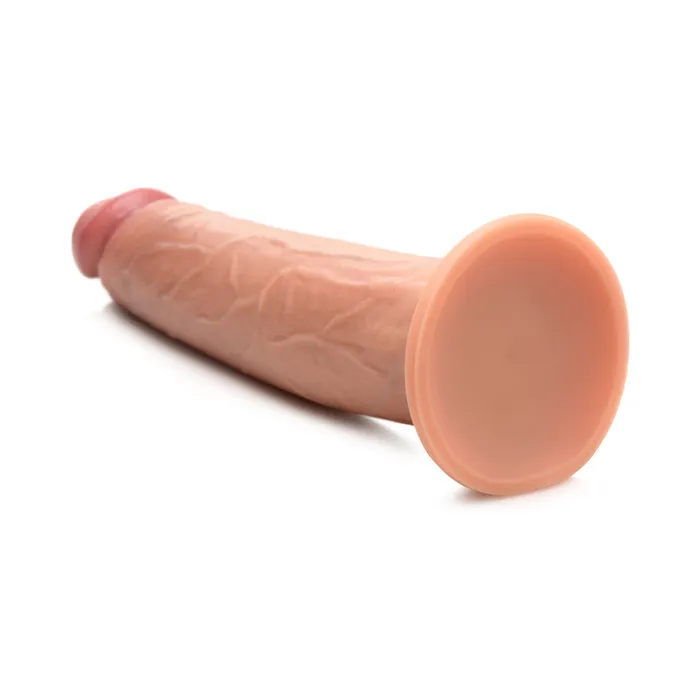 XR Brands Dildos Jock Real Skin 85 Inch Silicone Suction Cup Dildo Caramel